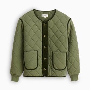 Alex Mill Quilted Fleece Jacket in Faded Olive
